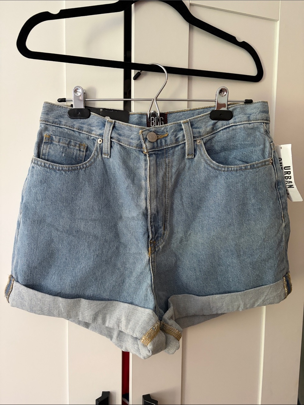 Urban Outfitters Light Wash Rolled Cuff Denim Shorts